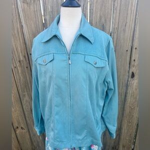 Alfred Dunner women's plus size full zip blue jacket size 18